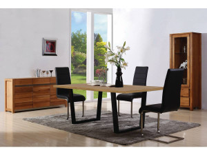 Esstisch "Hollywood" - 200 x 100 x 76 cm - Farbe: Eiche /Schwarz 2