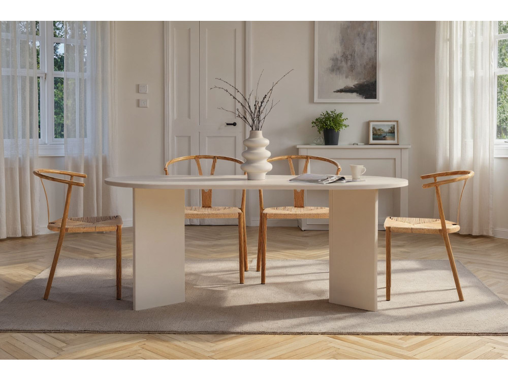 Holz Esstisch "Sablin" - 180 x 89 x 75 cm - Holz Weiß