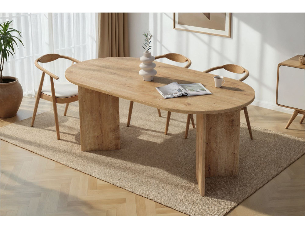 Holz Esstisch "Sablin" 180 x 90 x 75 cm - Saphir Eiche