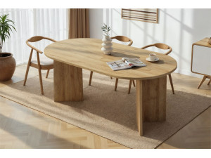 Holz Esstisch "Sablin" 180 x 90 x 75 cm - Eiche Cadiz 2