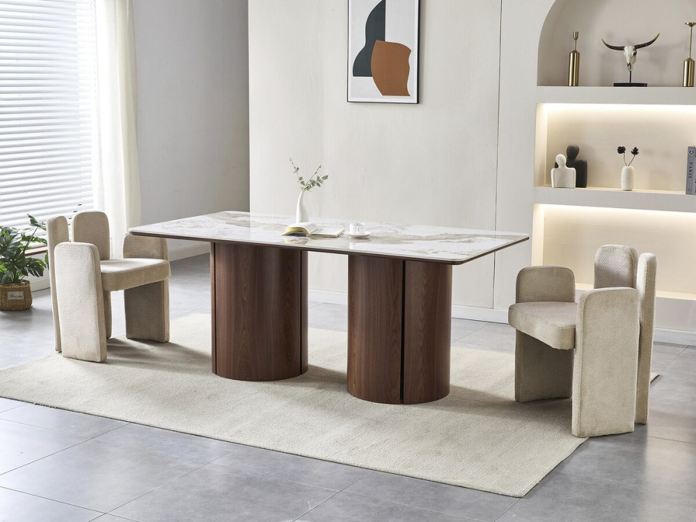 Rechteckiger Esstisch aus Keramik pendora "Milano" - 6 Plätze - Braun