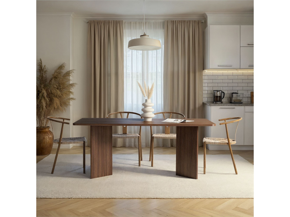 Holz-Esstisch "Linza" 180 x 90 x 75 cm - Nussbaum