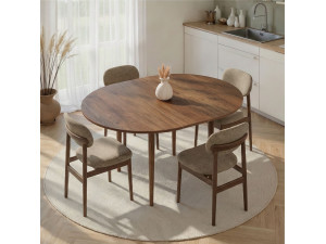 Ausziehbarer Holz-Esstisch "Viona" 100 x 100 x 75 cm - Barok Walnut 2