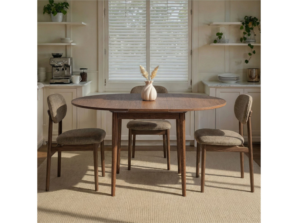 Ausziehbarer Holz-Esstisch "Viona" 100 x 100 x 75 cm - Barok Walnut