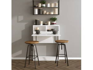 Klappbarer Esstisch aus Holz "Bracked" - 70 x 15 x 96 cm - Weiß 2