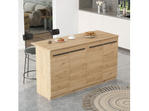 Küchentisch aus Holz "Lark" - 160 x 60 x 90 cm - Braun 2