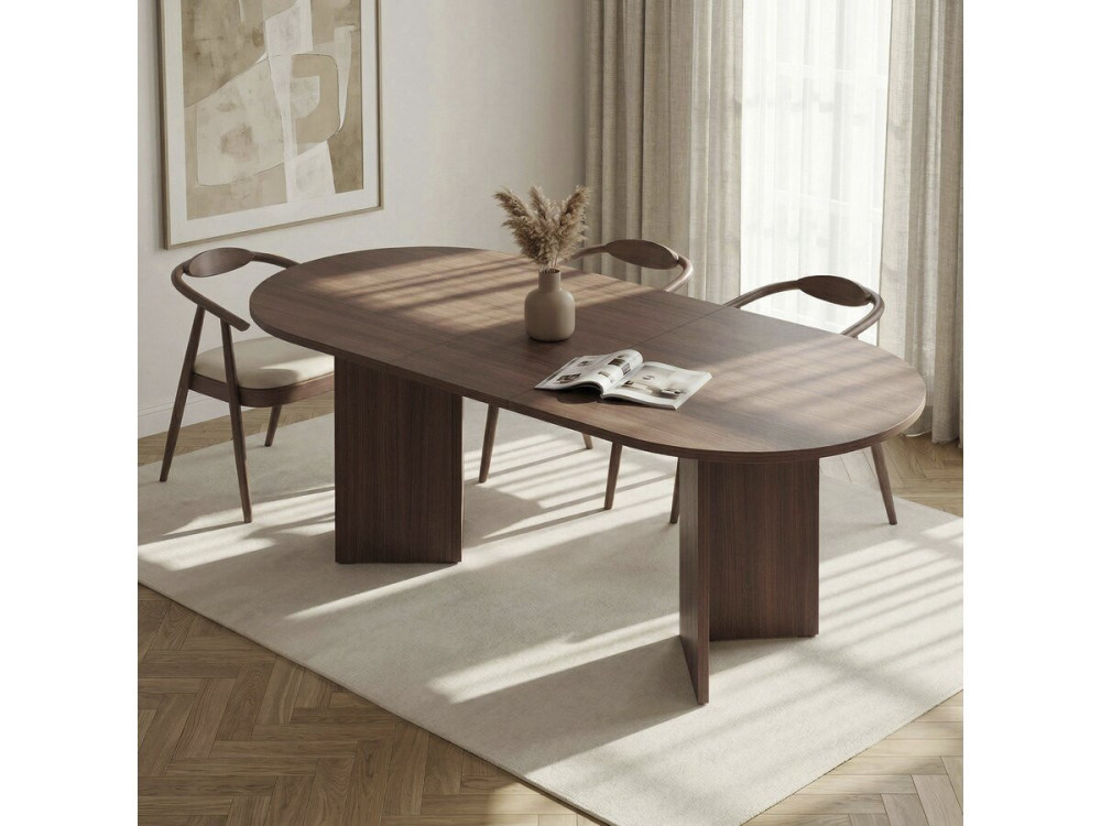 Ausziehbarer Esstisch aus Holz 160/200 cm "Sorell" - 8 Plätze - Braun