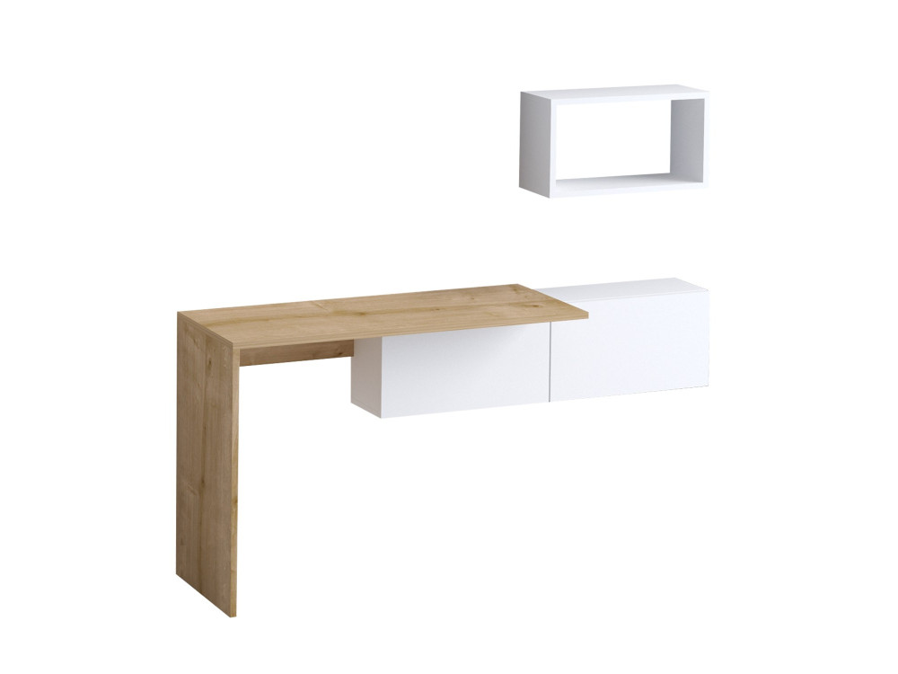 Holzschreibtisch "Tiff" - 145 x 45 x 74 cm - Weiße Eiche