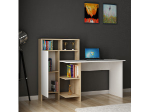 Holzschreibtisch "Bugra" - 135 x 60 x 111 cm - Weiß 2
