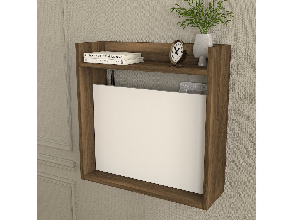 Holzschreibtisch "Laptop" - 60 x 19 x 60 cm - Weiß, Nussbaum