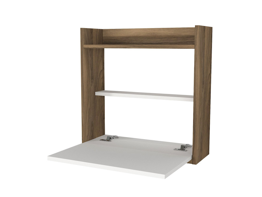 Holzschreibtisch "Laptop" - 60 x 19 x 60 cm - Weiß, Nussbaum