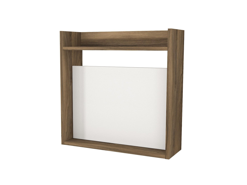 Holzschreibtisch "Laptop" - 60 x 19 x 60 cm - Weiß, Nussbaum