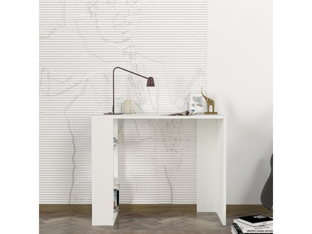 Holzschreibtisch "Netenya" - 90 x 40 x 74 cm - Weiß