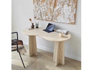 Holzschreibtisch "infini" 120 x 60 x 75 cm - Travertin 2