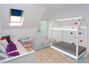 Holzhüttenbett für Kinder "Camilla" - 140 x 70 cm - Weiß 2