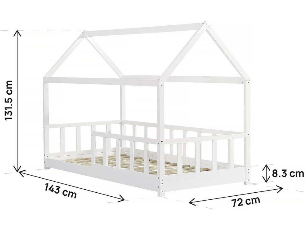 Kabinenbett „Mila“ – 90 x 190 cm – Weiß