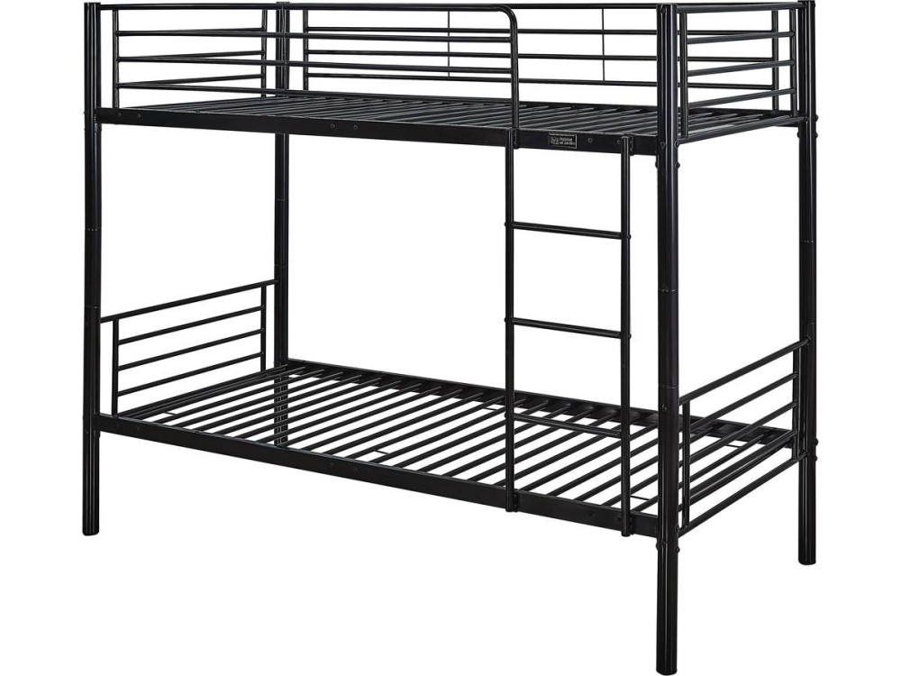 Etagenbett „ADAM“ -  90 x 190 cm - Metall - Schwarz