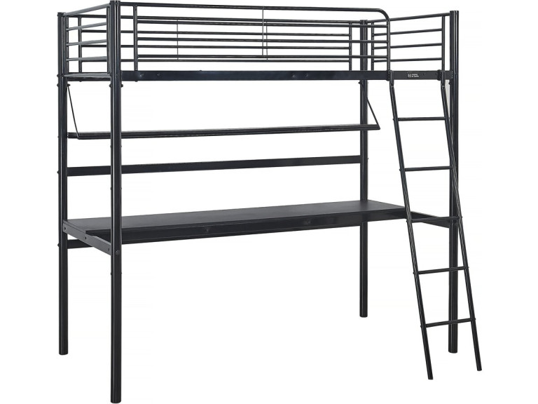 Hochbett mit Schreibtisch "Alona" - 90 x 190 cm - Schwarz