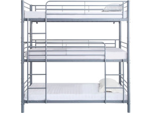 3-Etagenbett aus Metall "HAVIN" - 90 x 190 cm - Grau