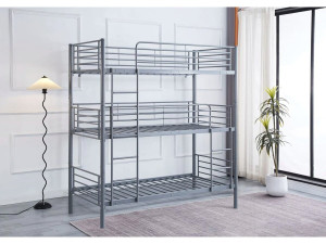 3-Etagenbett aus Metall "HAVIN" - 90 x 190 cm - Grau 2