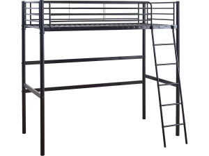 Hochbett aus Metall "Alora" - 90 x 190 cm - Schwarz