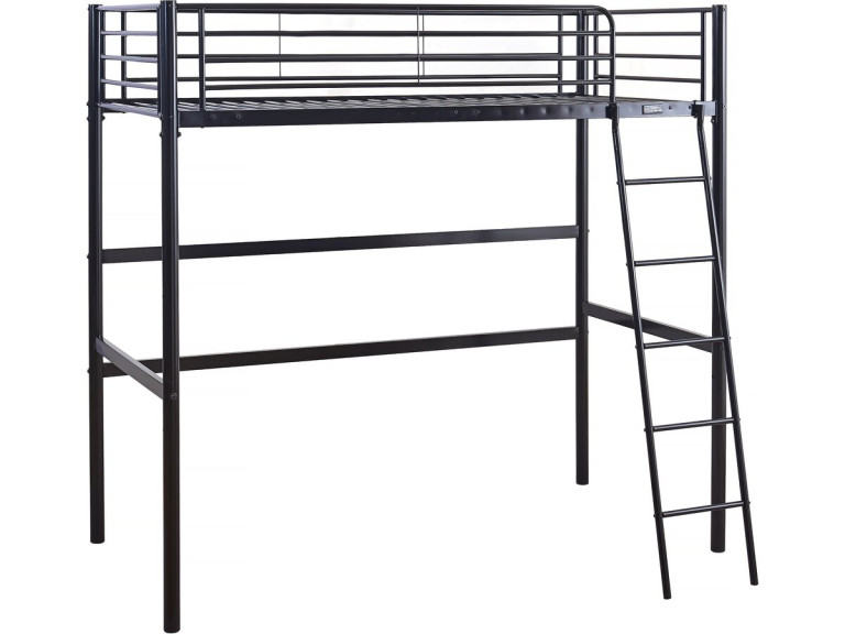 Hochbett aus Metall "Alora" - 90 x 190 cm - Schwarz