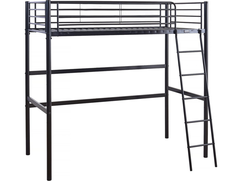 Hochbett aus Metall "Alora" - 90 x 190 cm - Schwarz