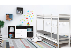 Holzetagenbett für Kinder "Lionel" 90 x 190 cm  - Weiß 2