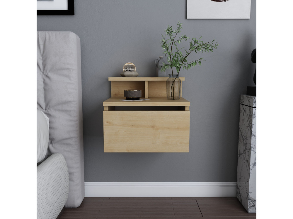 Wand-Nachttisch aus Holz "Alice" - 40 x 32 x 35 cm - Beige