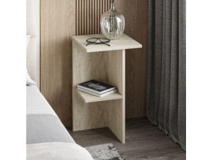Nachttisch aus Holz "Leray" - 36 x 36 x 60 cm - Travertin 2