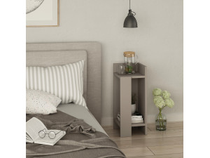 Nachttisch aus Holz "Elos Right" - 25 x 27 x 60 cm - Helles Mokka 2