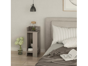 Nachttisch aus Holz "Elos Left" - 25 x 27 x 60 cm - Helles Mokka 2