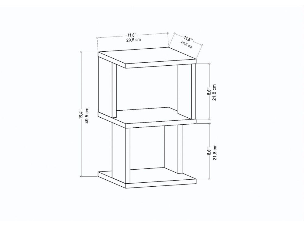 Nachttisch aus Holz "Carter" 29,6 x 29,6 x 49,4 cm - Eiche