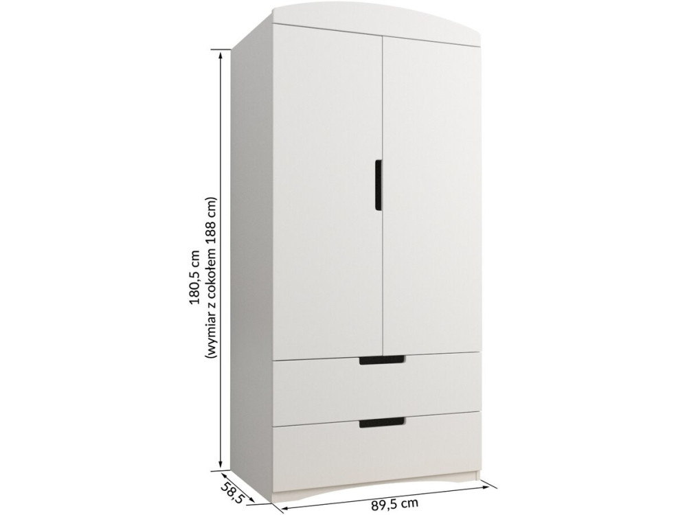 Kinderschrank "Classic" - 175,5 x 90 x 52 cm - Weiß