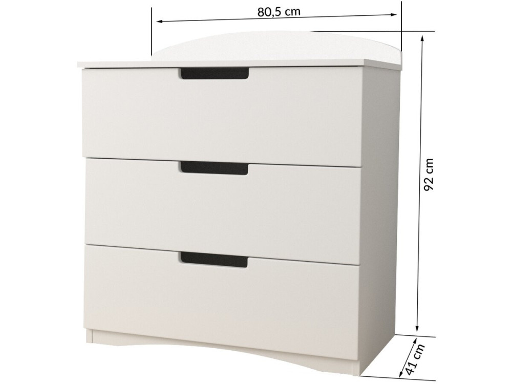 Kinderkommode "Classic" - 80,5 x 80 x 41 cm - Weiß