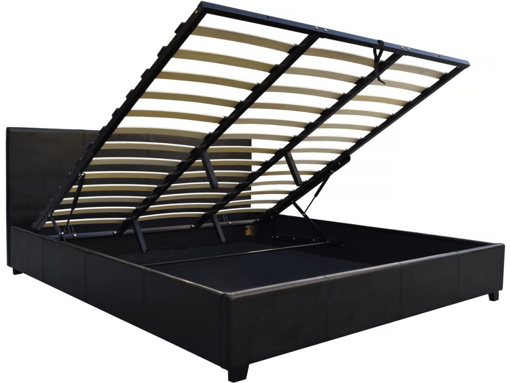Doppelbett mit Bettkasten "Carla" - 140 x 190 cm - Schwarz