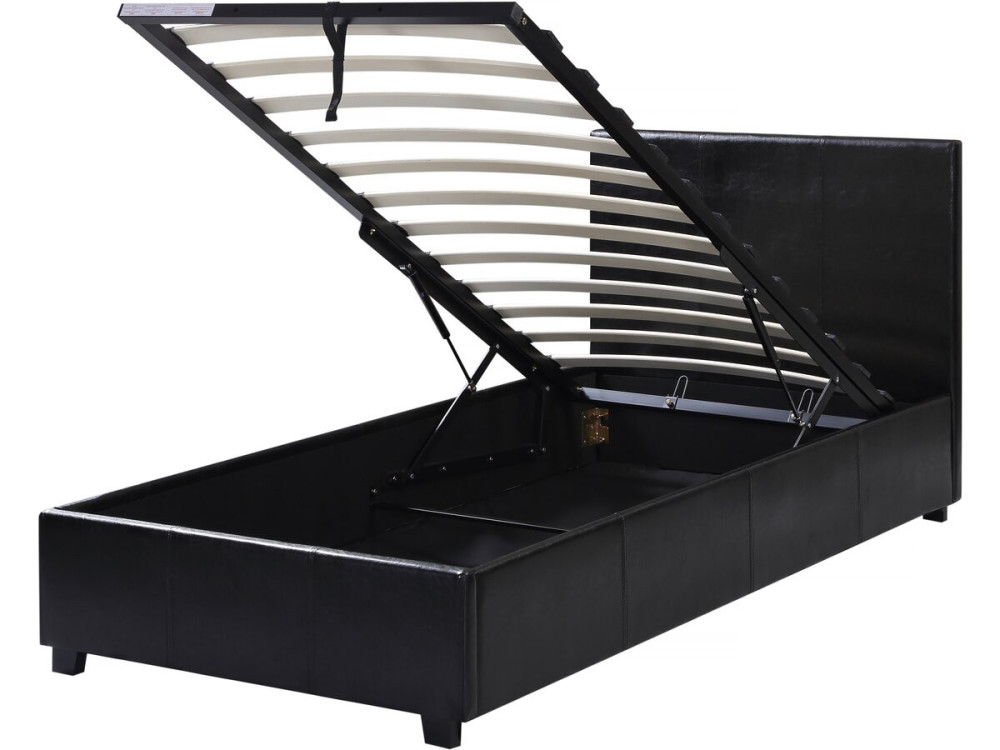 Einzelbett mit Bettkasten "Carla" - 90 x 190 cm - Schwarz