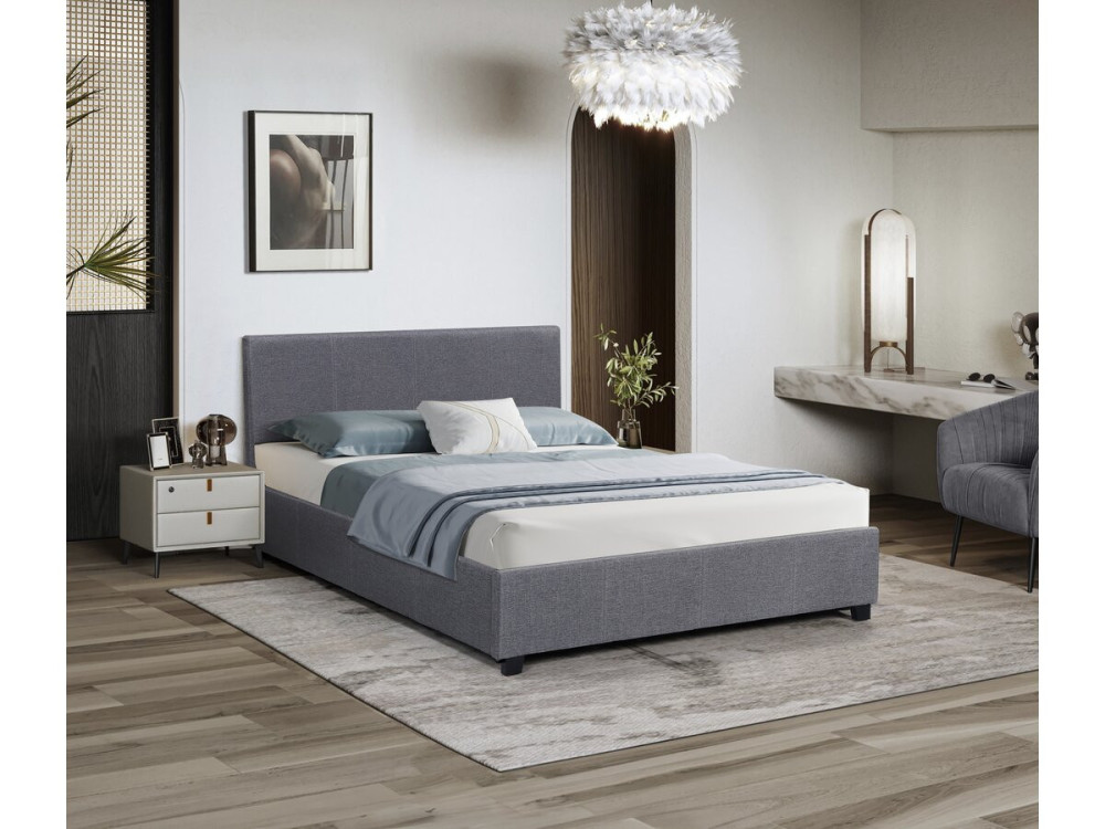 Doppelbett mit Bettkasten "Carla" - 180 x 200 cm - Grau