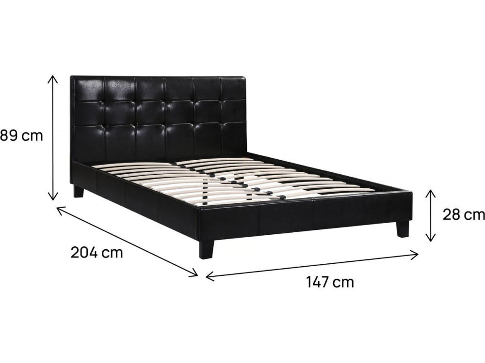 Doppelbett "Julia" - 140 x 190 cm - Schwarz