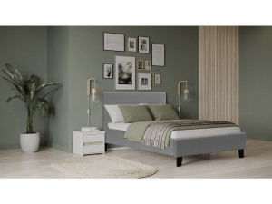 Einzelbett "Lina" - 90 x 190 cm - Hellgrau 2