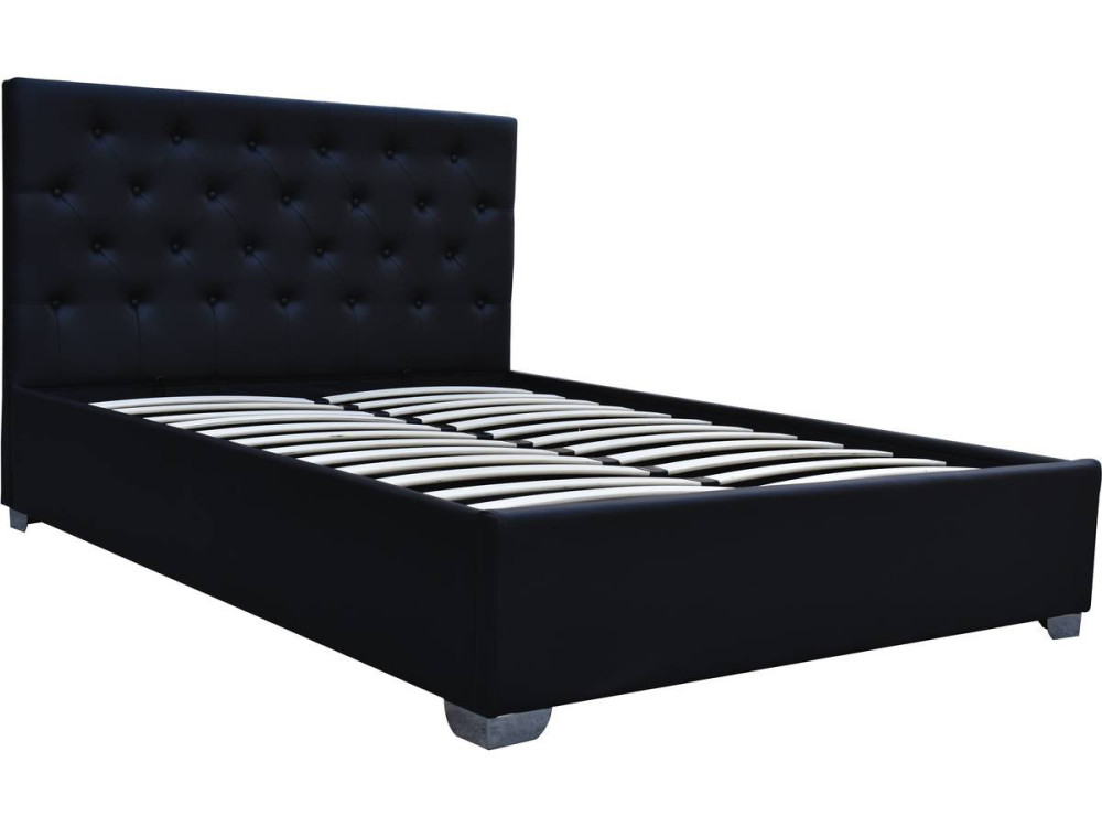 Doppelbett mit Bettkasten "Tino" - 140 x 190 cm - Schwarz