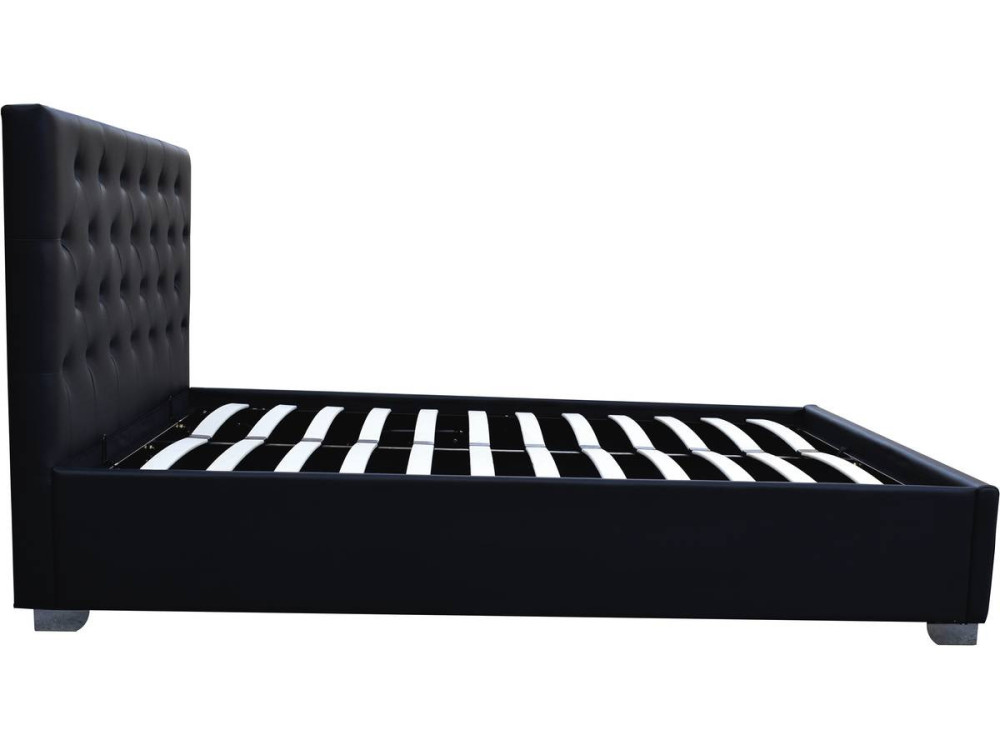 Doppelbett mit Bettkasten "Tino" - 140 x 190 cm - Schwarz