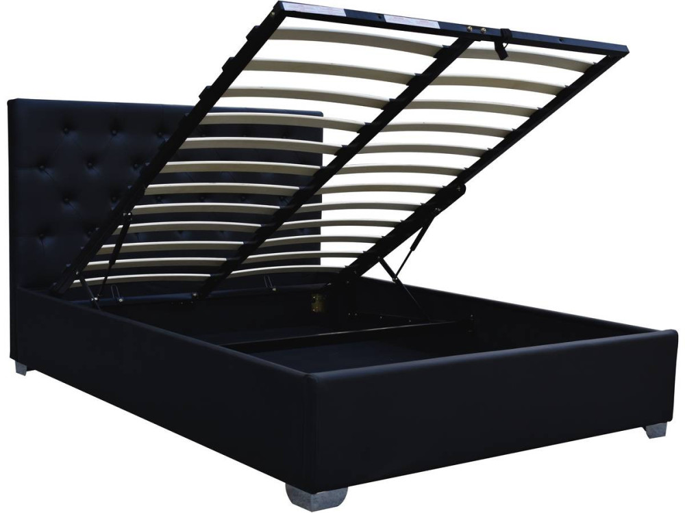 Doppelbett mit Bettkasten "Tino" - 180 x 200 cm - Schwarz