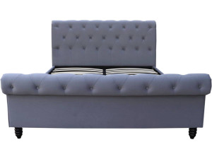 Einzelbett Samt "Godefroy" - 140 x 190 cm - Grau 2