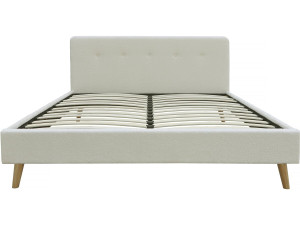 Doppelbett aus Bouclé-Stoff "Nemo" 160 x 200 cm  - Creme