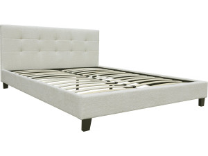 Bett aus Bouclé-Stoff "Julia" 140 x 190 cm  - Creme 2