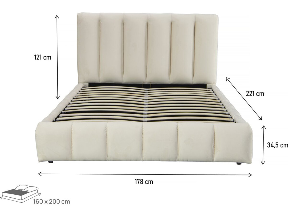 Bett mit Bettkasten "Annie" 160 x 200 cm - Beige