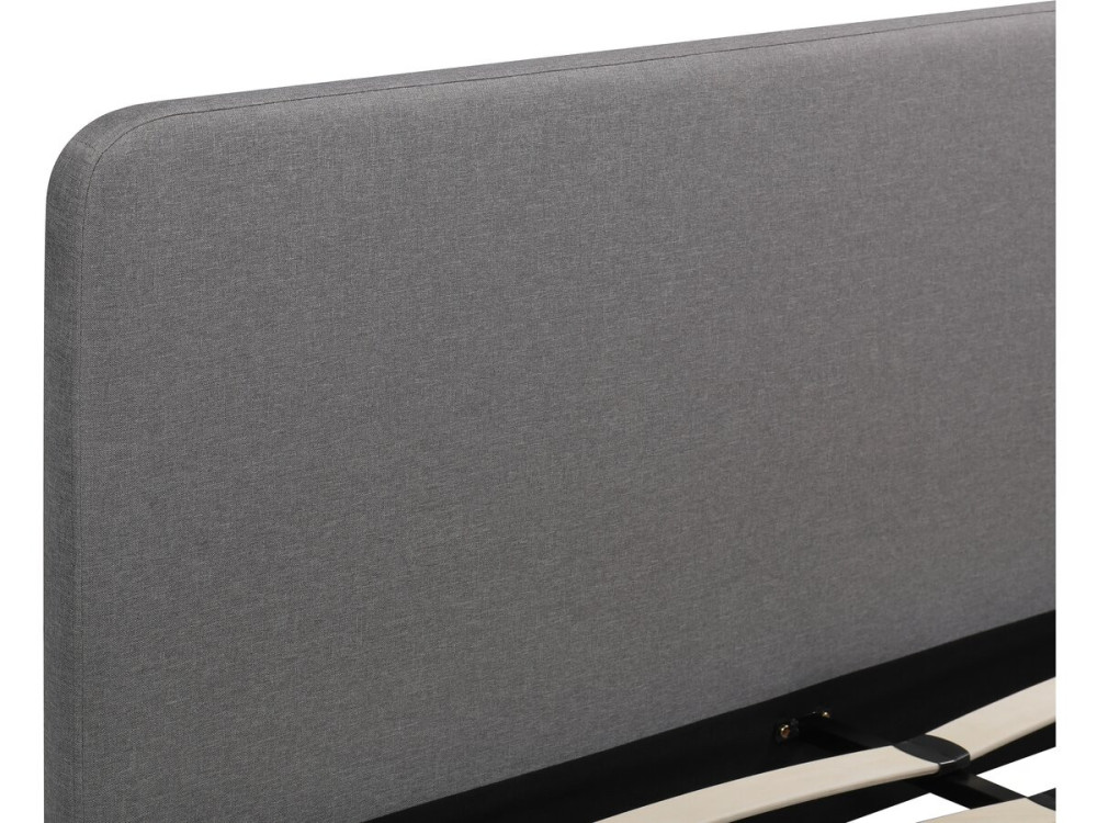 Doppelbett aus Stoff "Louise" - 140 x 190 cm - Grau