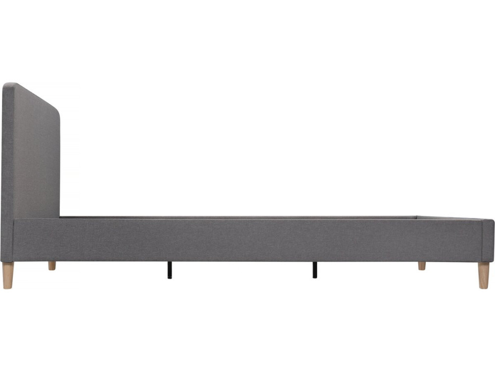 Doppelbett aus Stoff "Louise" - 140 x 190 cm - Grau