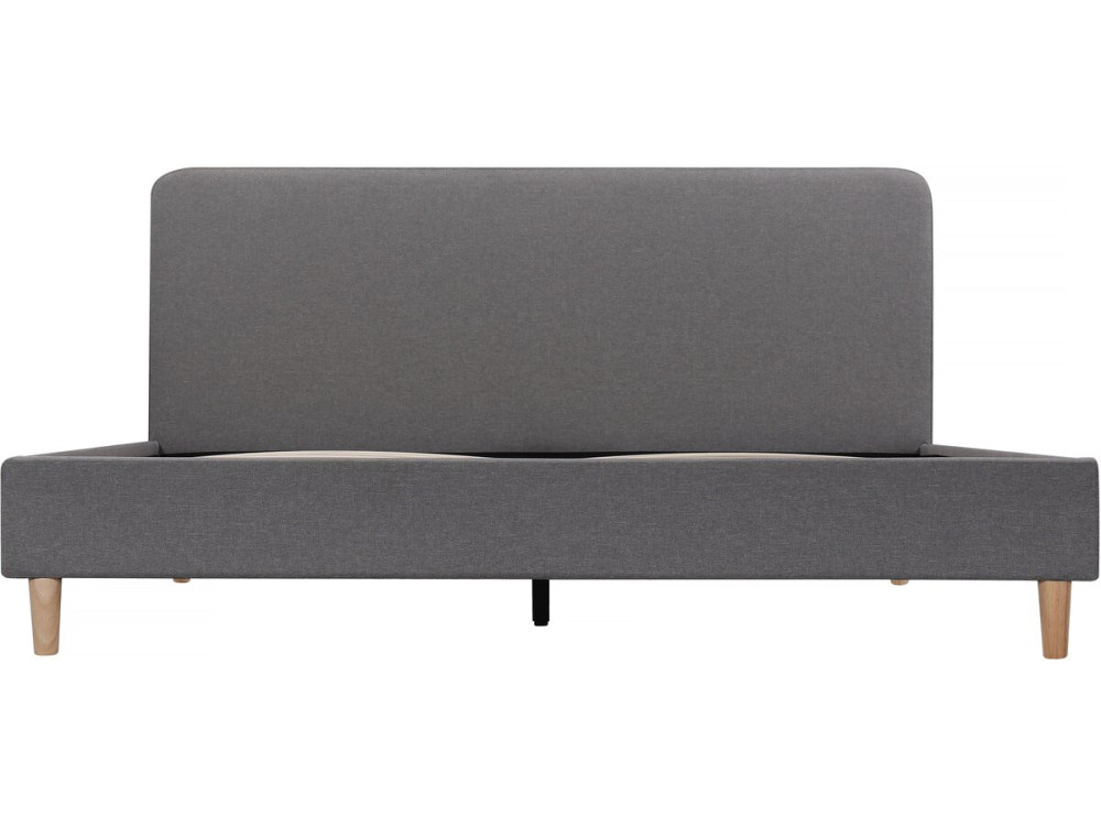 Doppelbett aus Stoff "Louise" - 140 x 190 cm - Grau